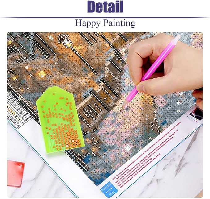 STGLCR Christmas Night Castle Diamond Art Painting Kits for Adults, Road Diamond Art Kits for Beginners, DIY Winter Gem Art Craft for Home Wall Decor, Great Gift 16x12inch Christmas