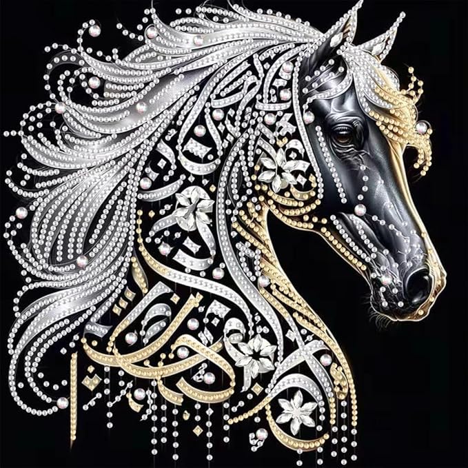 SHICERNHJ Horse Diamond Art Kits for Adults,Special Shape Diamond Painting Kits for Beginners,DIY Animals Crystal Rhinestones Craft Art for Home Wall Decor 12 X 12Inch