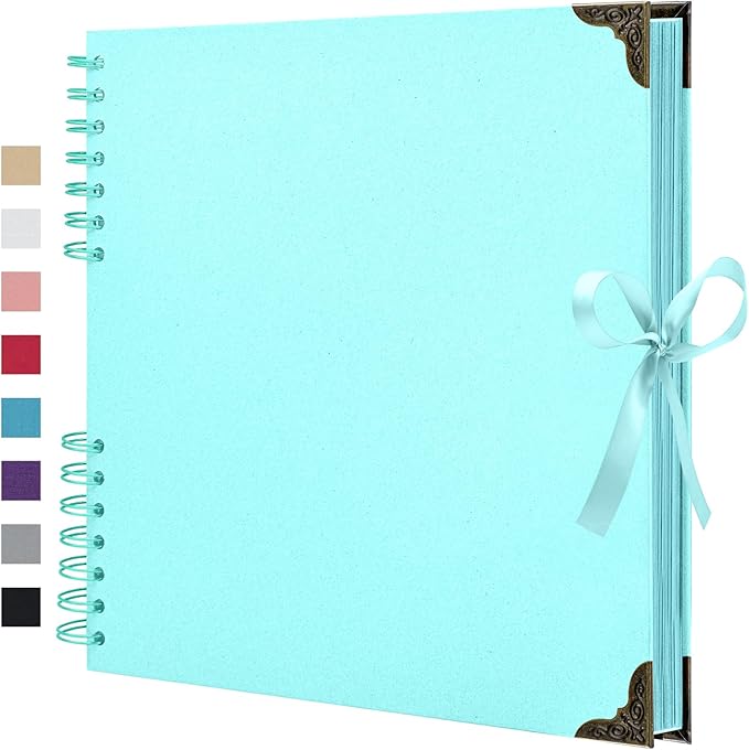 Scrapbook Album 8x8 Inch - 40 Pages Hardcover Kraft Paper Photo Album, Memory Book for Wedding, Anniversary, Family, Christmas, Baby Shower, Ideal for Preserving Precious Moments