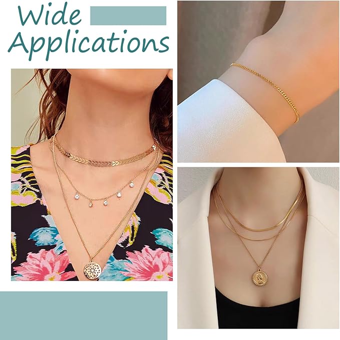 Pandahall Real 18K Gold Plated Cuban Link Chains 16.4 Feet Brass Curb Chains Soldered Jewelry Chains with Lobster Claw Clasps Jump Rings for Bracelet Necklace Jewelry Making