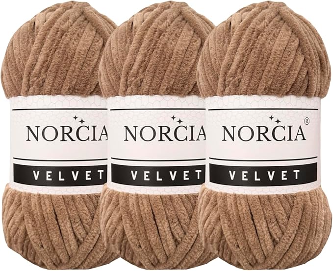 Soft Velvet Yarn Chenille for Crocheting Super Bulky 3x100g (3x74.3 yds) Baby Blanket Yarn for Knitting Amigurumi