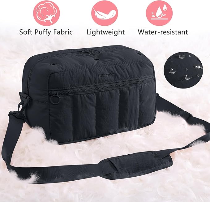 MYBAGZIGN Crochet Bag Organizer for Yarn & Hooks, Large Capacity Yarn Storage Bag with Yarn Holder Holes, Portable Crochet & Knitting Bag for Crocheting on The Go, Craft Travel Bag Gifts for Women