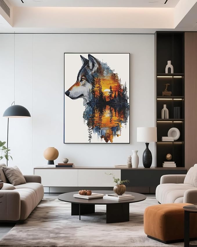 EIBEILI Adult Diamond Painting Set -Timberwolves Diamond Painting Set, 5D Diamond Painting, DIY Full Diamond Painting Gemstone Craft 11.8x15.7 inches