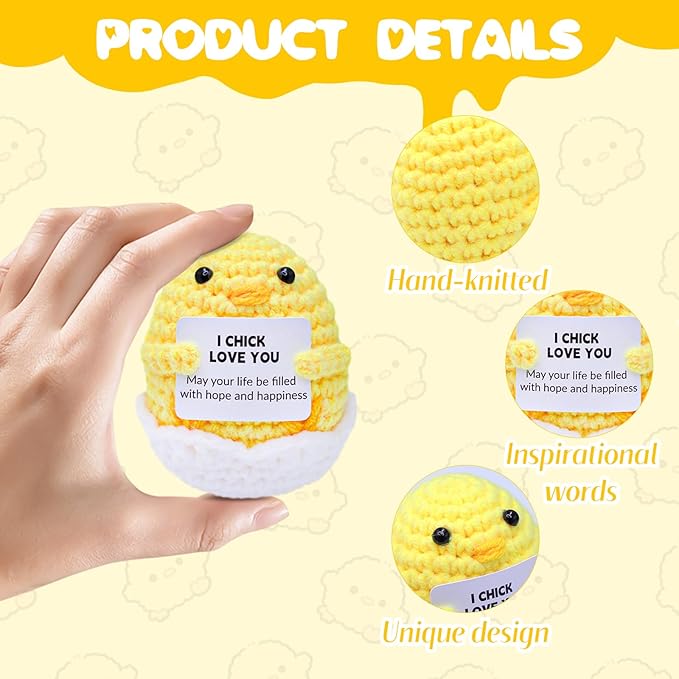 NSSHEL Easter Eggs Decorative Knitted Easter Eggs Ornaments Handmade Crochet Artificial Decor Mini Cute Crochet Gifts for Holiday Party Home Garden Accessories