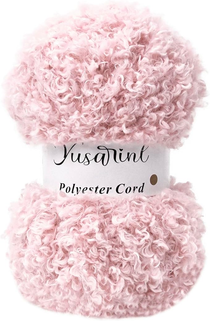 (32 Colors Available) Yusarinl Teddy Bear Yarn,Fuzzy Yarn for Crochet Polyester Plush Fur for Crafts Fluffy Fuzzy for Knitting(3.35 oz, 40 yds)-Light Pink