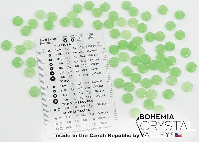 0.88oz (ab. 70pcs) Flat Round Coin 1-Hole Glass Beads, 0.31 inch (8mm), Czech Republic, Dirty Bright Green - Glow in The Dark Bright Blue