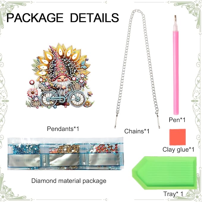 AiYuanzsh Sunflower Gnome Diamond Art Hanging, DIY 5D Irregular Shape Diamond Painting Pendant, Acrylic Ornament for Wall, Door, or Garden, Home Decoration, Handmade Craft Gift