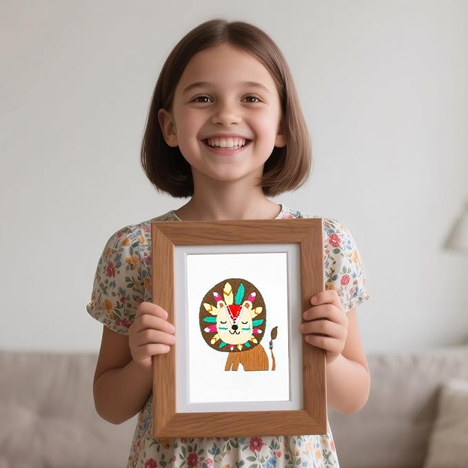 lx lermx embroidery kits for beginners, adult starter cross stitch kit needlepoint complete diy kit with unique patterns, hoop, colorful threads, tools, step by step instructions & video tutorial