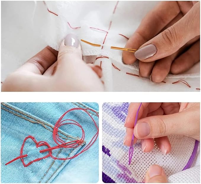 Repair Sewing Needles, Big Needle and Giant Tapestry Needles with Transparent Bottle for Crochet Darning Beading Quilting Weaving Crafts, Total 8 Pcs