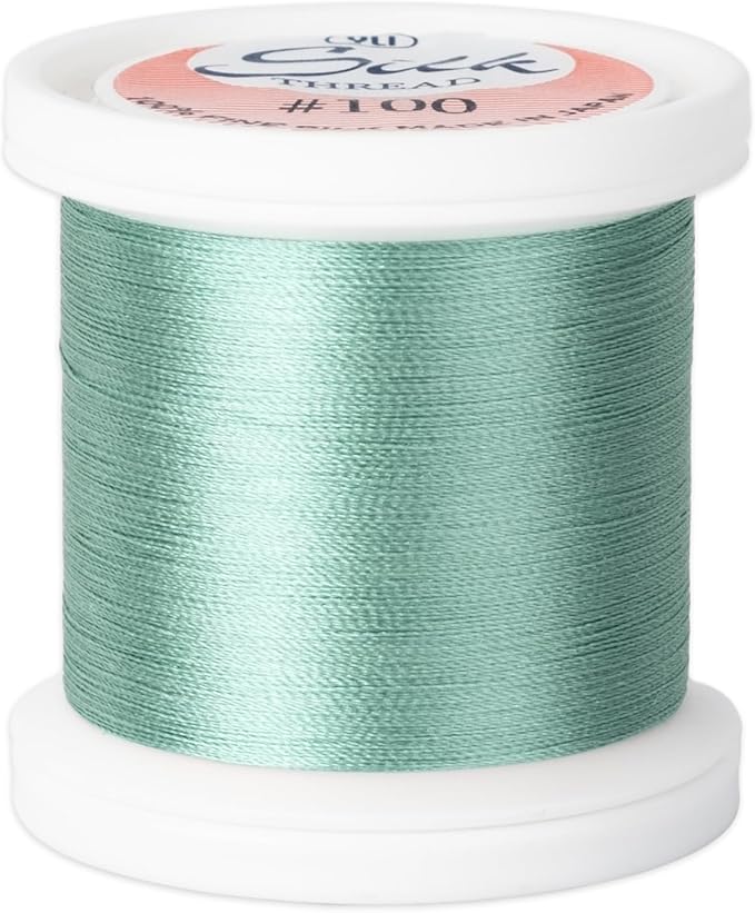 YLI Threads Silk Thread – 100 wt Fine Japanese Silk for Appliqué, EPP, and Quilting - Aqua