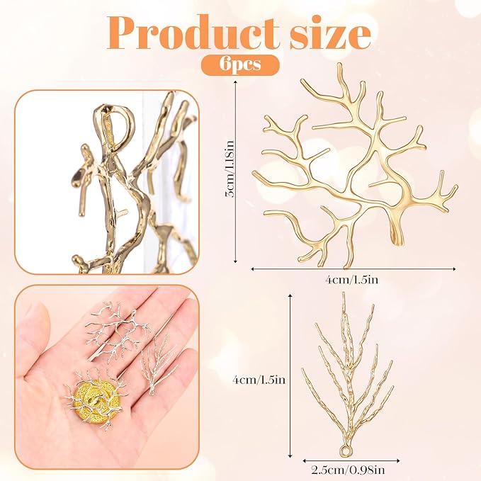 Bruislard Pendant Blanks for Jewelry Making, Adjustable Branch Shape Blanks, Claw Pendant Trays Branch Base Prong Pendant-Bezels for Jewelry Making Bracelet Necklace Earrings DIY Crafts