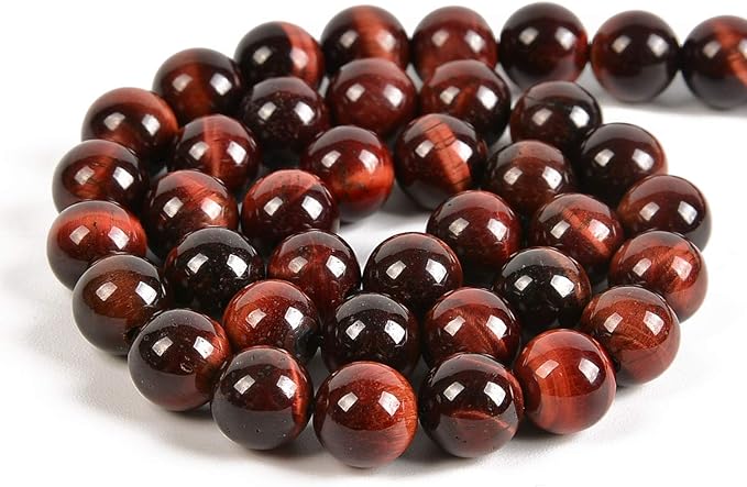 90pcs 4mm Natural Red Tiger's Eye Gemstone Round Spacer Loose Stone Beads for Jewelry Making 15.5" 1 Strand (Red Tiger's Eye, 4mm 90Beads)