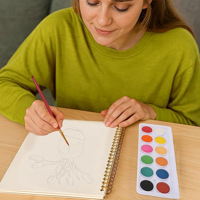 Watercolor Workbooks, Coloring Book Beginner Painting Kit, Arts Crafts Supplies Gift for Enthusiasts (Flower1)