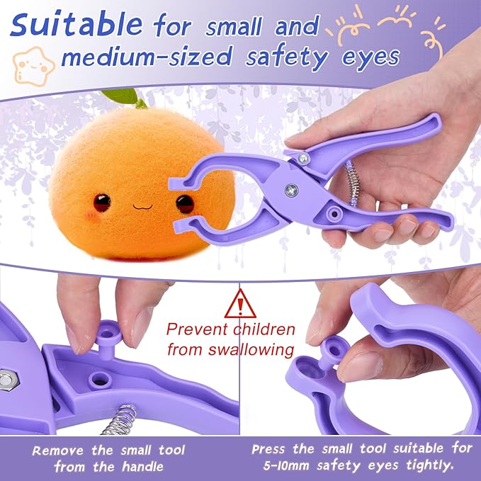 Upgraded Safety Eye Tool for Crocheting, Auxiliary Tool for 5-30mm Stuffed Animals Safety Eyes, Doll Making Tool, Time Saving, Labor Saving and Hand - Friendly Safety Eye Snapper Tool