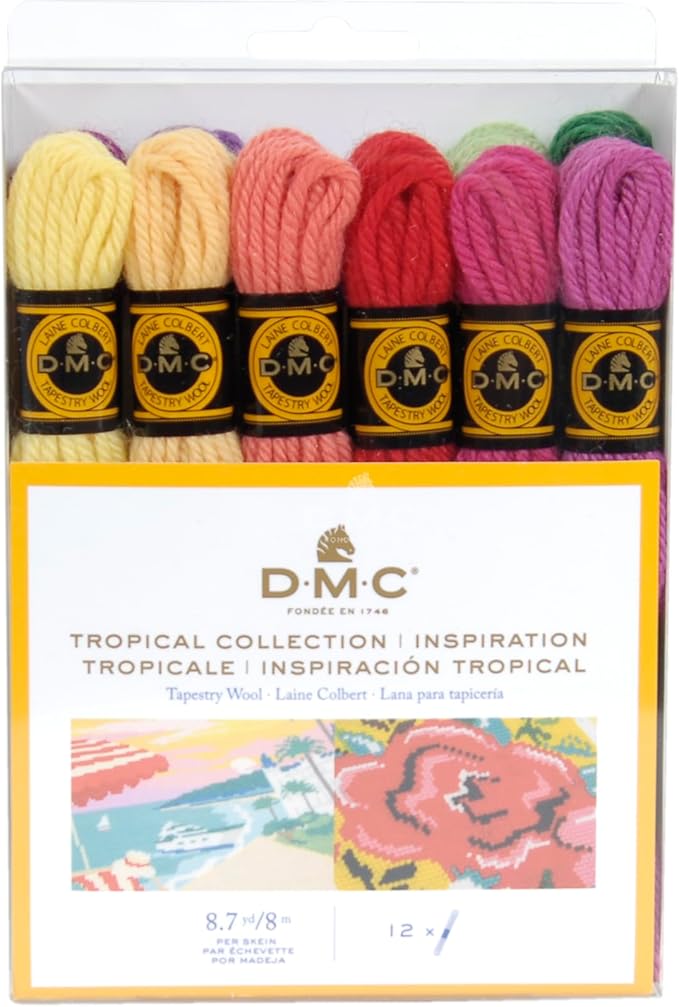 DMC Tapestry Wool - The Tropical Collection - 12 Count - 8.7 Yards Skeins