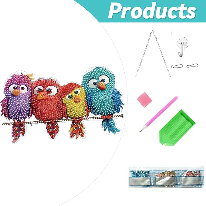 VNRGG Adult Bird Diamond Art Pendant SetDIY,Special Shaped RhinestoneHome Garden Wall Hanging Kits，Box Packing.