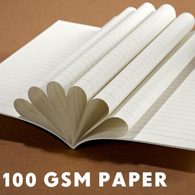 mimorou 100 pcs journals notebooks bulk - kraft softcover a5 small notebooks 5.5 inch x 8.3 inch notepads with 60 page 30 sheet for writing sketch travel office supplies(black,lined)