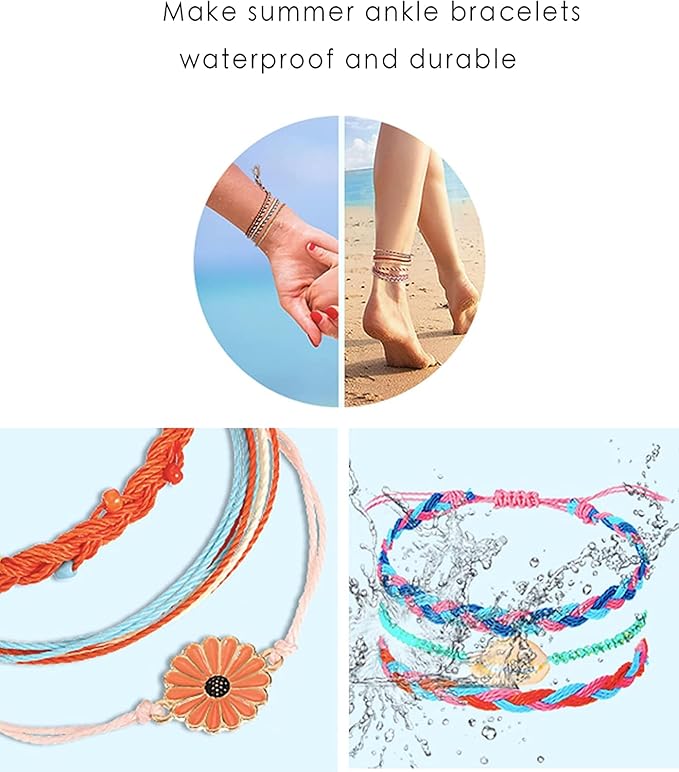 700m 35 Colors 1mm Waxed Polyester Cord Bracelet Cord Wax Coated String for Bracelets Waxed Thread for Jewelry Making Waxed String for Bracelet Making 20m per Color