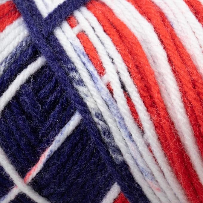 Craft County Size 4 (Medium) 100% Acrylic Fiber Yarn – Variety of Color and Pattern Options – Great for Crochet, Knitting, and Weaving (America)