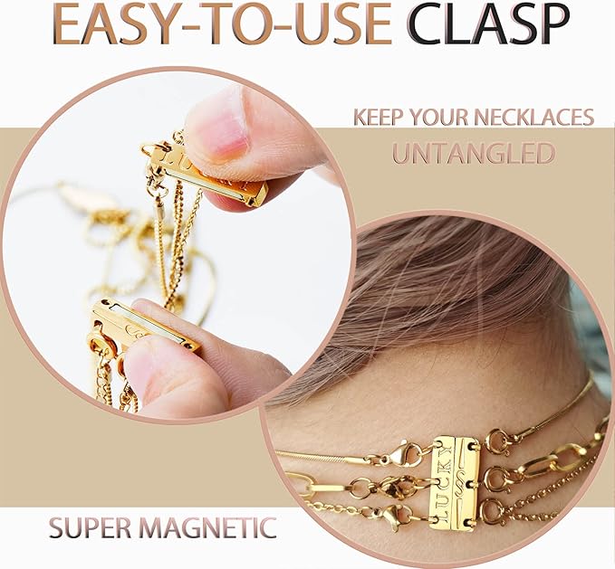 dailyacc lucky necklace layering clasp 18k gold and silver multiple necklace clasps for layered look separator