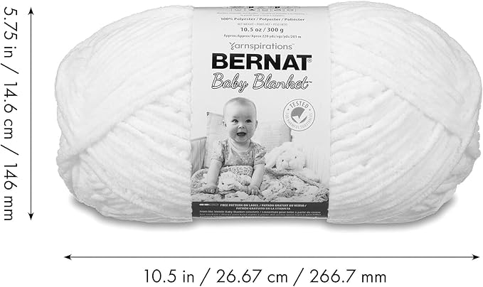 Bernat BABY BLANKET BB Flowerpot Yarn - 1 Pack of 10.5oz/300g - Polyester - #6 Super Bulky - 220 Yards - Knitting/Crochet