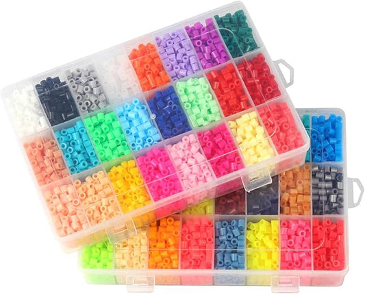 banchelle fuse beads refills 7600 pcs 5 mm plastic round melt beads 48 colors suitable for 5 mm fuse bead board