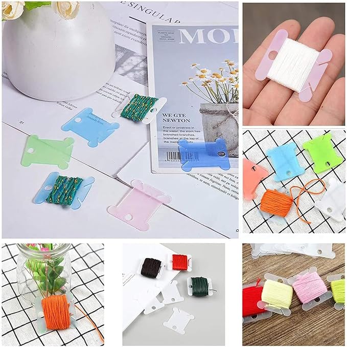 Embroidery Floss Organizer Cross Stitch Thread Organizer-Bobbin Winder 1 Removable 36 Compartments with 150 Floss Bobbins and 2 Pieces Numbered Stickers for Craft DIY Embroidery