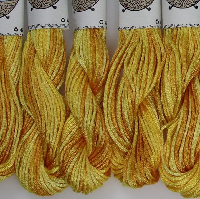 KCS Big skeins of 25 Meters Size 25 Color Variegated Cross Stitch Stranded Threads,6 skeins,4075