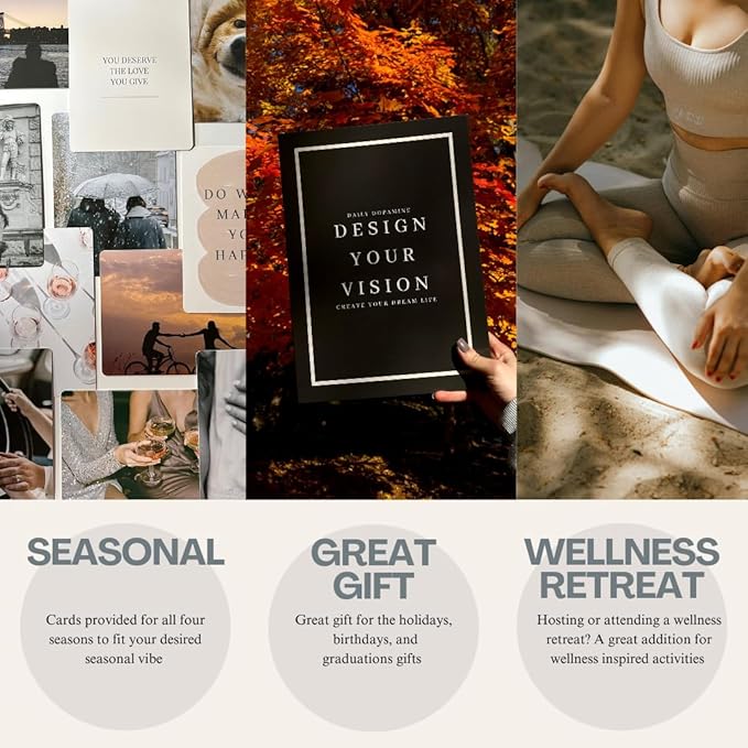 Daily Dopamine 2026 Vision Board Kit for Ambitious People, Foldable Mood/Dream Board for Manifestation, Visualization & Goal Setting,150 Aesthetic Images & Powerful Quote Cards - Vision Board Supplies