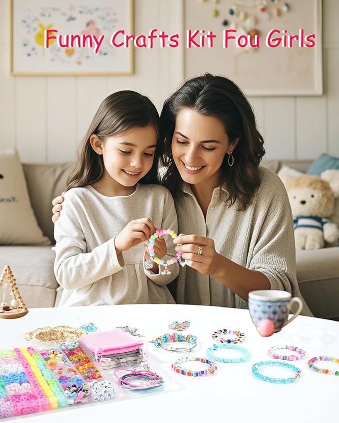 LovelyMoon Bracelet Making Kit 3400 Pcs Beads for Charm Friendship Jewelry Making Supplies Unicorn Mermaid Art Crafts Birthday Christmas Gifts for Girls Ages 6 7 8 9 10 11 12 Years Old