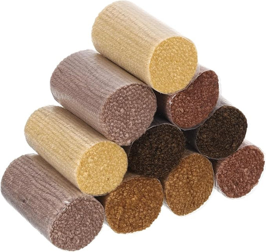 Patikil 10 Rolls Latch Hook Kit - Precut Yarn for Hook Rugs, Adults & Beginners - Brown Tone