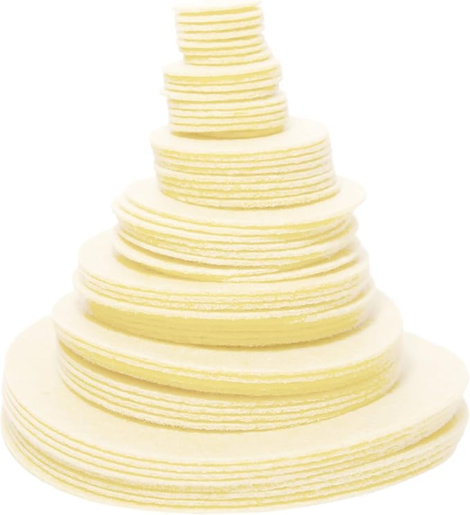 Playfully Ever After Cream Stiff Felt Circle (3/4 to 4 inch Mixed Siz Pack - 54pc)