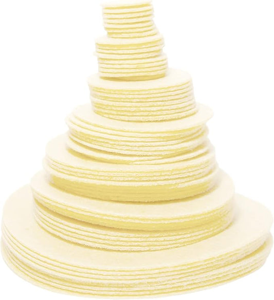 Playfully Ever After Cream Stiff Felt Circle (3/4 to 4 inch Mixed Siz Pack - 54pc)