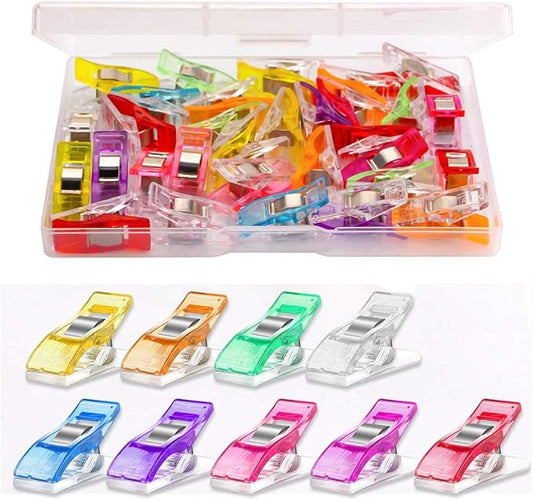 Multipurpose Sewing Clips 30 Pcs Premium Quilting Accessories - Assorted Colors Fabric Clips for Sewing Supplies and Crafting Tools