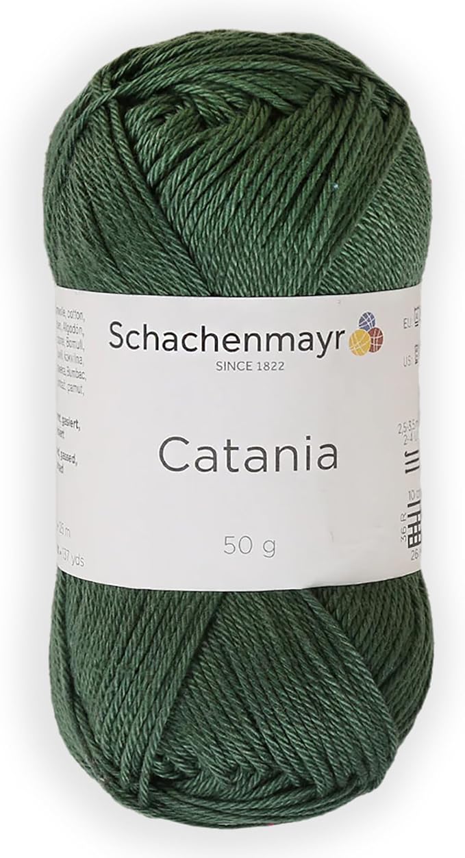 1 Skein/Pack Schachenmayr (SMC) Catania Originals Yarn, Each Ball 1.76 Oz (50gr) / 136 Yards (125 m), 100% Mercerized Cotton for Knitting and Crochet Yarn, Sport Weight, 419 - Fir Tree
