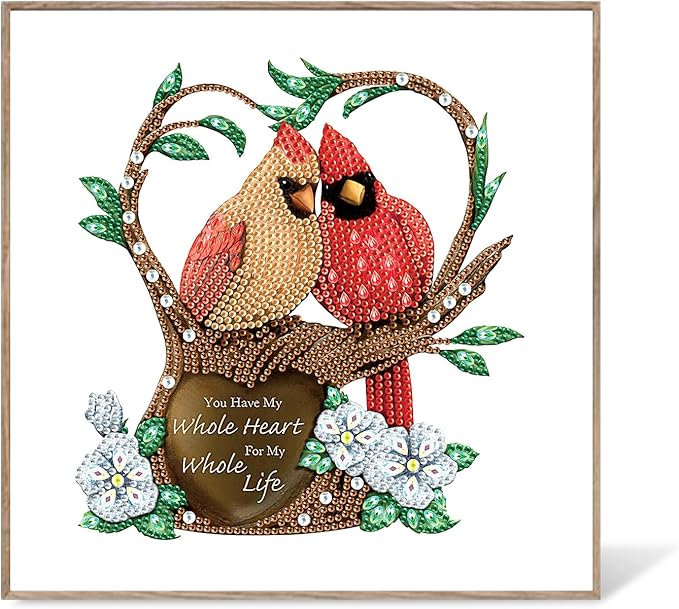 LazyFold Christmas Diamond Painting Kits, DIY Christmas Bird Partial Special Shaped Diamond Pictures Arts Paint by Number Kits Diamond Painting Kits for Home Wall Decor