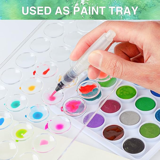 AROIC 65 Pieces Watercolor Paint Set,36 Colors Watercolor,10 Brushes,3 Refillable Water Brush Pens,16 Page Pad(8.5 * 5.5in),Profesional Watercolor Kit for Adults Artists, Beginners
