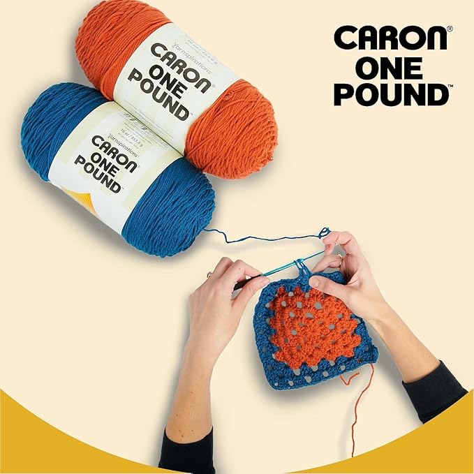 Caron One Pound Solids Yarn, 16oz, Gauge 4 Medium, 100% Acrylic - Midnight Blue- For Crochet, Knitting & Crafting ( 1 Piece )