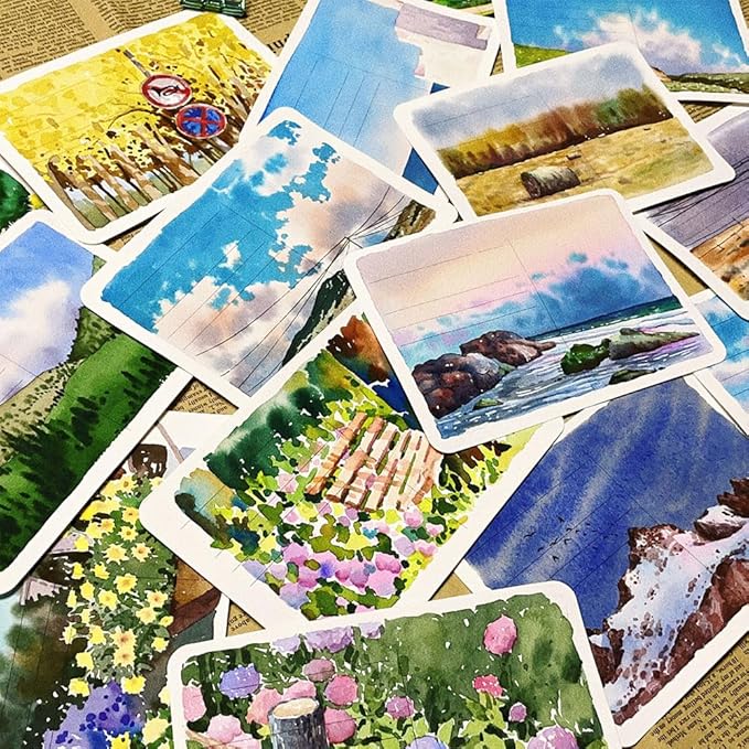 Watercolor Paper Postcards, 100% Cotton, 24 Sheets, 4x6 Inches, 140lb (300gsm), Cold Press, Watercolor Journal, Acid-Free Heavyweight Art Paper for Thank You Notes, Invitations, and Greeting Cards