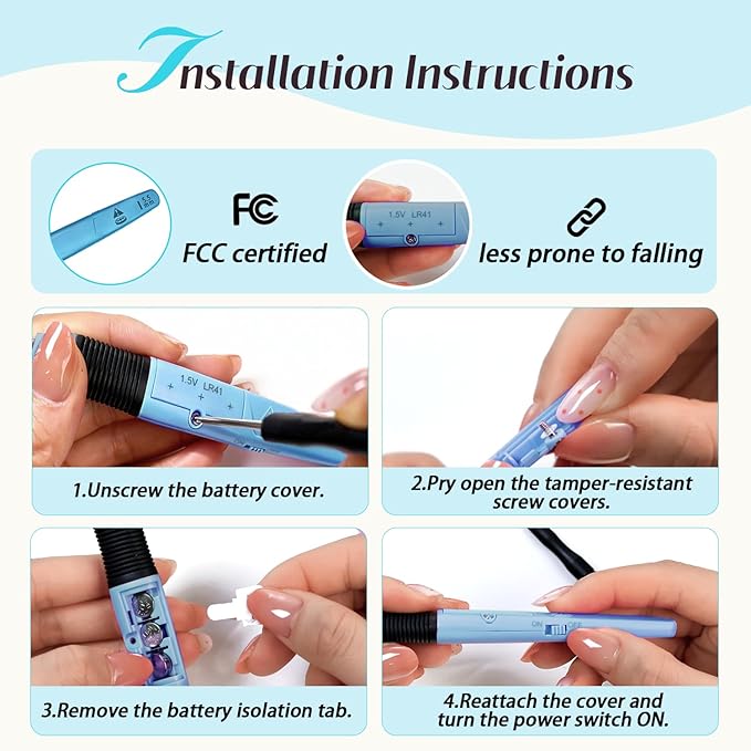 Yarniss Lighted Crochet Hook,5.5mm Crochet Hook Glow in Dark with Battery,Dark Blue