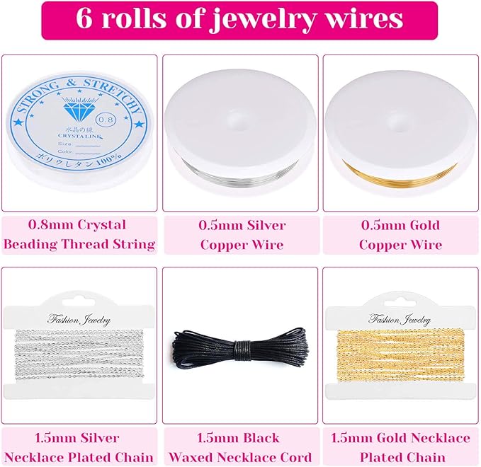 shynek Jewelry Making Supplies Kit for Adults, Jewelry Making Tools with Earring Hooks, Findings, Wires, Chains and Helping Hands for Crafts Making and Repair