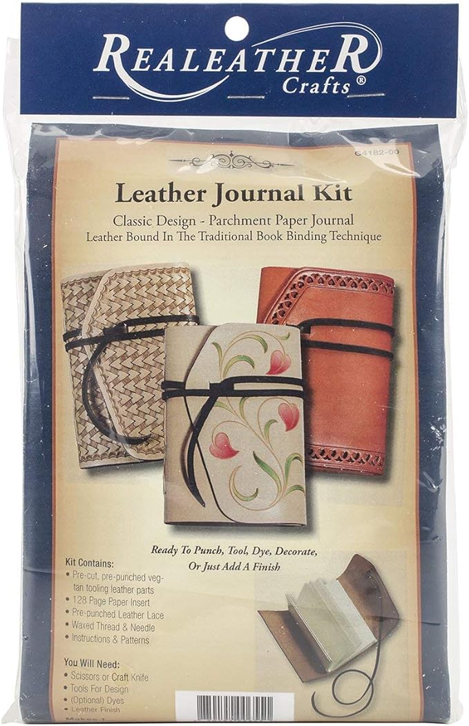 Realeather C4182-00 Journal Leathercraft Kit, 4.5" x 6", Natural, 1-Kit
