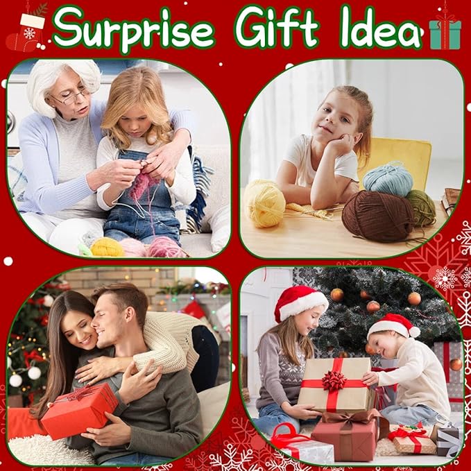 Tierong Crochet Kit for Beginner,Gingerbread Man Crochet Kit with Step-by-Step Video Instructions, Easy to Learn for Ideal Christmas Gift for Adults