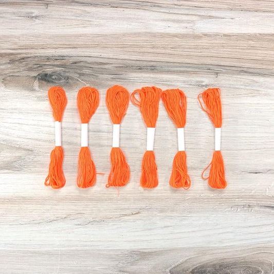 embroidery floss pack – 6 skeins, 8.7 yards each – orange embroidery floss for needlework, diy bracelets, crafting, weaving