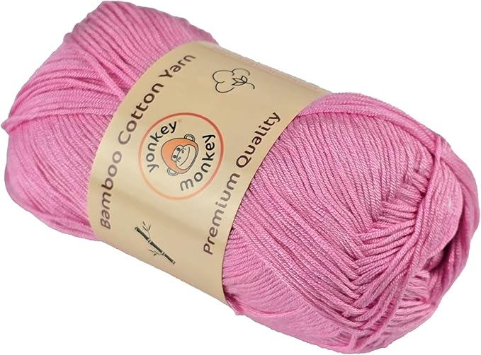 10-Pack of Yonkey Monkey 500 Grams Yarn - 70% Rayon derived from Bamboo, 30% Cotton - Imported - Pink 9025