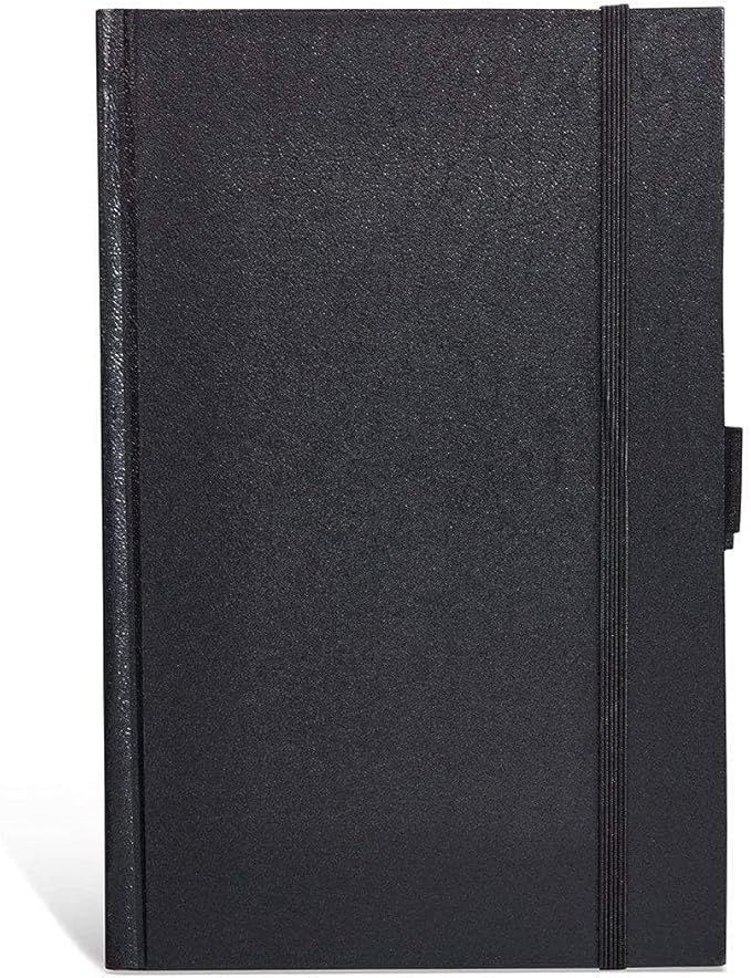 KINGART Black Hardcover 5.5" x 8.5" Sketchbook JOURNALS, 2-Pack, Perfect Bound, 70 Pound (110 GSM), 160 Pages / 80 Sheets Each