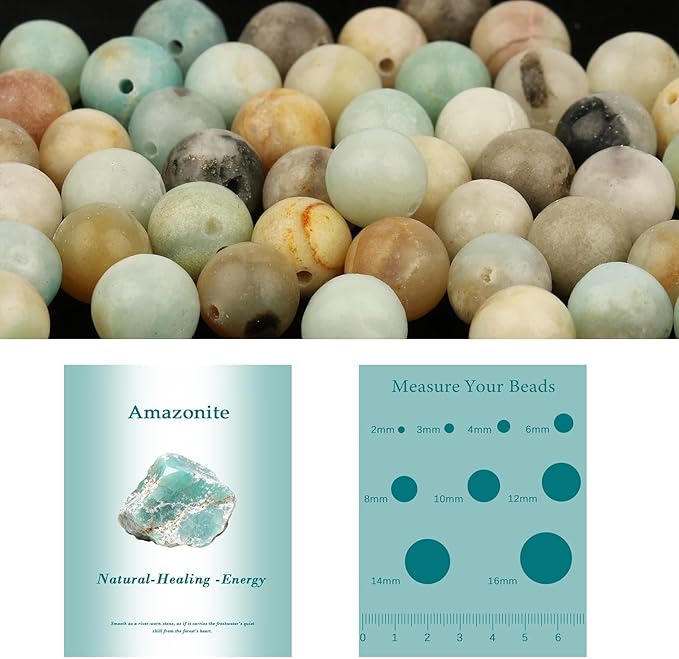 Song Xi 90pcs 4mm Natural Amazonite Stone Beads for Jewelry Making, Gemstones Beads Bracelet for Necklace Earring Keychain, with Jewelry Box and Elastic for Christmas Wedding Birthday Gift