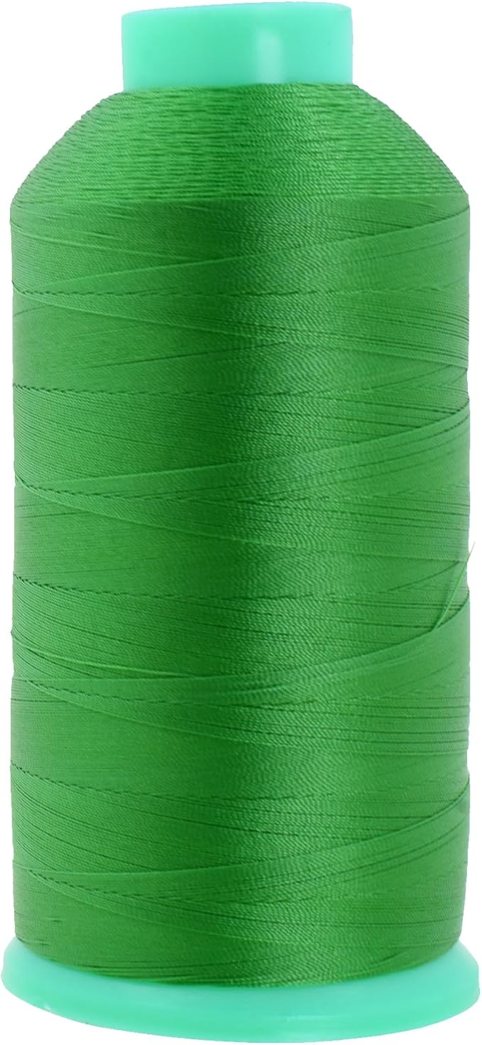 Mandala Crafts Size 46 210D T45 Bonded Nylon Thread - Green 2843 YDs Tex 45 Heavy Duty Sewing Threads for Leather, Jeans, Weaving, Outdoor Marine Upholstery