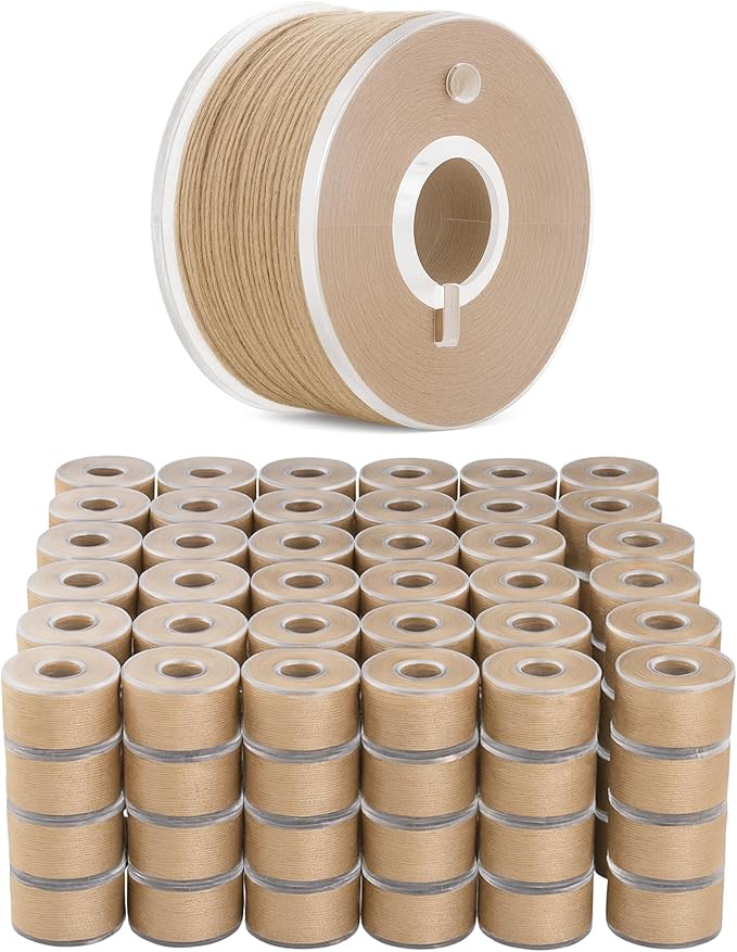 Mandala Crafts 144 Khaki SA156 Prewound Bobbins for Singer Sewing Machine -15J SA156 Prefilled Bobbin Thread for Brother Sewing Machine and Embroidery