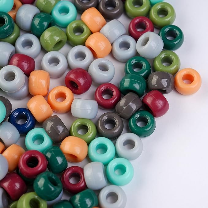 1000pcs Pony Beads, 15 Color Kandi Beads for Bracelets Making Kit, Hair Braids Crafts Jewelry Making Crafts Friendship Necklace Earrings DIY (Earth Color)